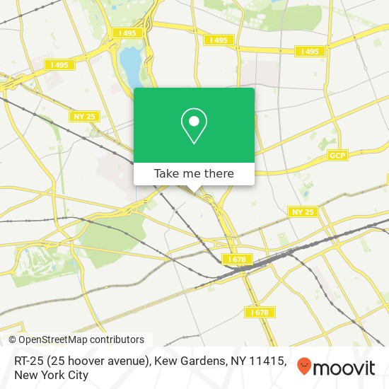 Mapa de RT-25 (25 hoover avenue), Kew Gardens, NY 11415