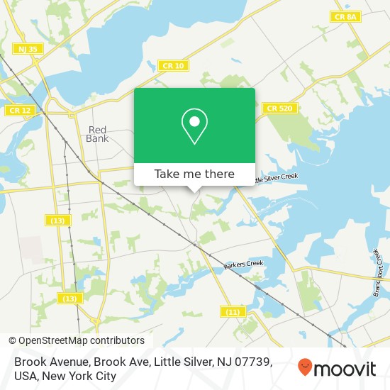 Brook Avenue, Brook Ave, Little Silver, NJ 07739, USA map