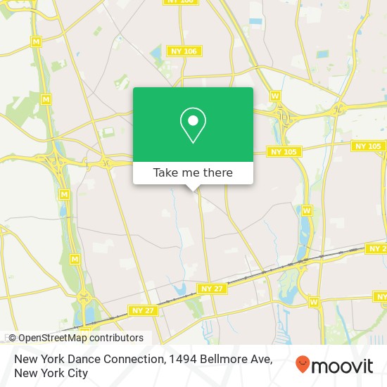 Mapa de New York Dance Connection, 1494 Bellmore Ave