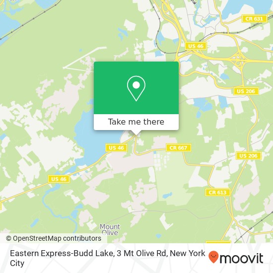 Mapa de Eastern Express-Budd Lake, 3 Mt Olive Rd