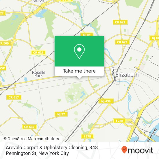 Mapa de Arevalo Carpet & Upholstery Cleaning, 848 Pennington St