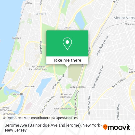 Jerome Ave (Bainbridge Ave and jerome) map