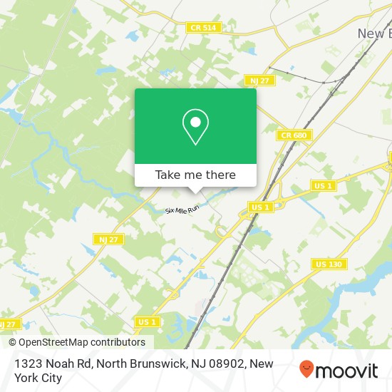 Mapa de 1323 Noah Rd, North Brunswick, NJ 08902