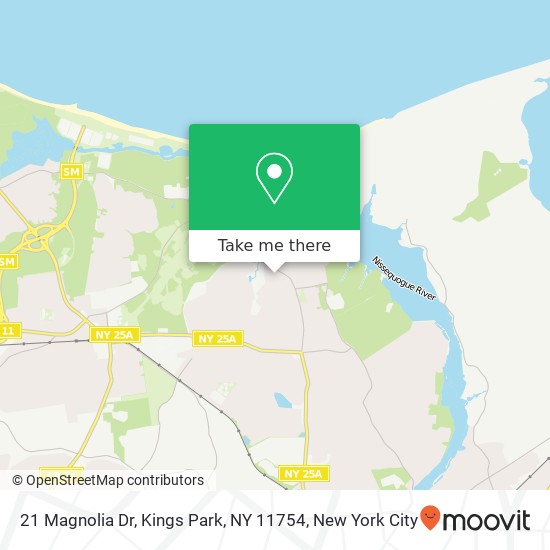 Mapa de 21 Magnolia Dr, Kings Park, NY 11754