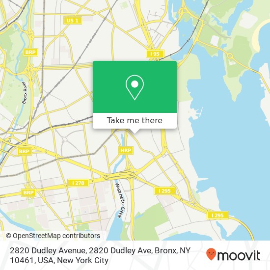 2820 Dudley Avenue, 2820 Dudley Ave, Bronx, NY 10461, USA map