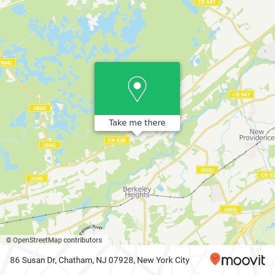 Mapa de 86 Susan Dr, Chatham, NJ 07928