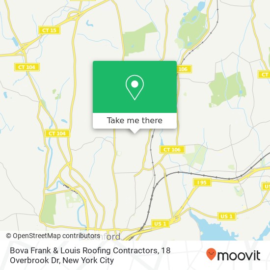 Mapa de Bova Frank & Louis Roofing Contractors, 18 Overbrook Dr