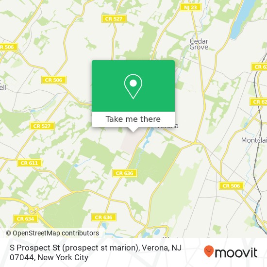 Mapa de S Prospect St (prospect st marion), Verona, NJ 07044