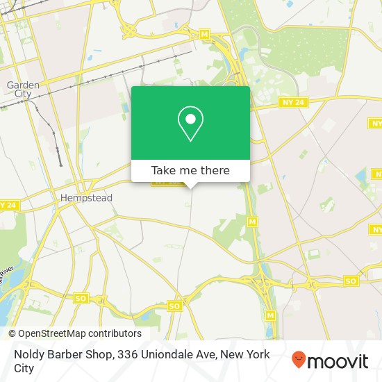 Mapa de Noldy Barber Shop, 336 Uniondale Ave