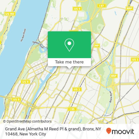 Mapa de Grand Ave (Almetha M Reed Pl & grand), Bronx, NY 10468