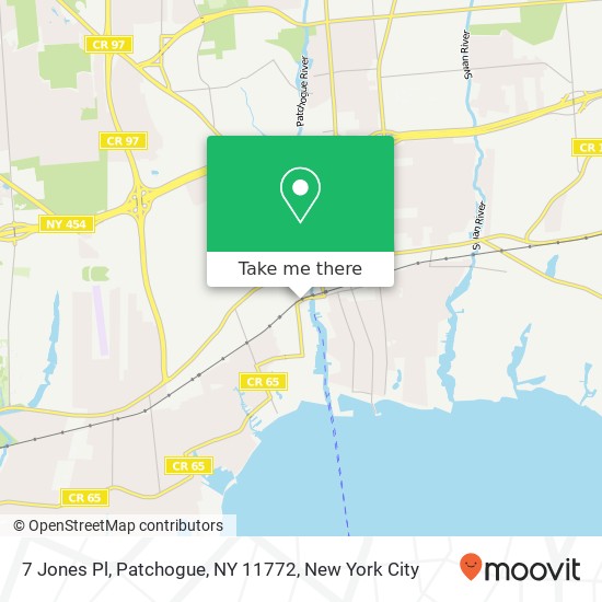 Mapa de 7 Jones Pl, Patchogue, NY 11772