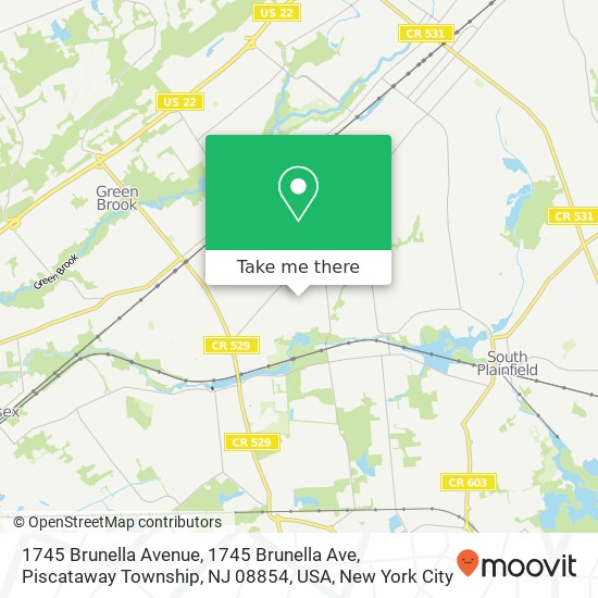 1745 Brunella Avenue, 1745 Brunella Ave, Piscataway Township, NJ 08854, USA map