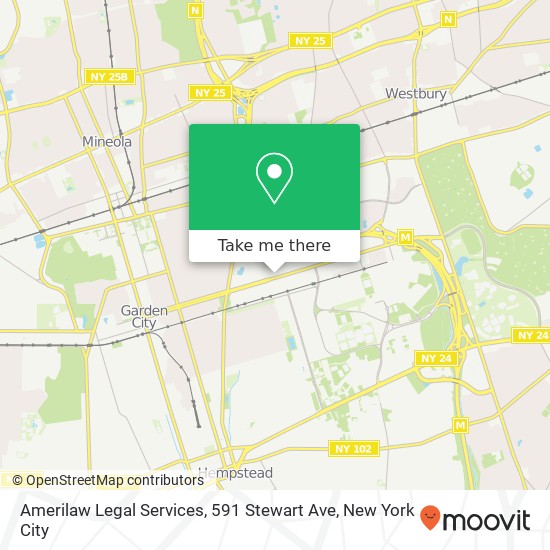 Mapa de Amerilaw Legal Services, 591 Stewart Ave