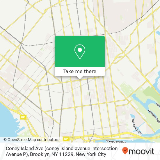 Mapa de Coney Island Ave (coney island avenue intersection Avenue P), Brooklyn, NY 11229