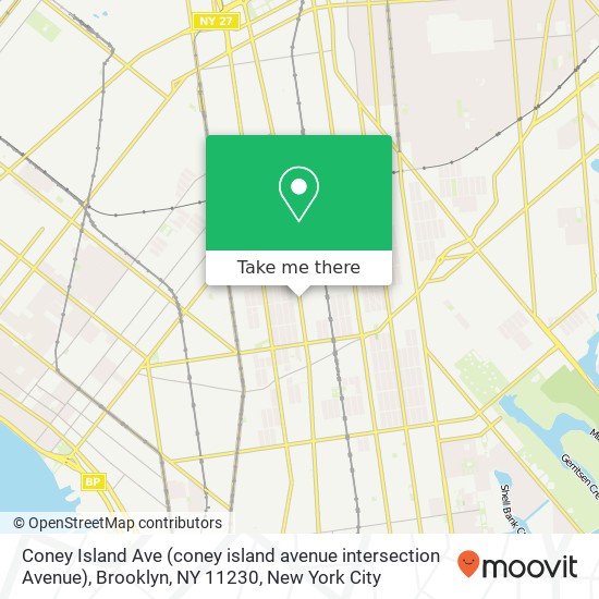 Mapa de Coney Island Ave (coney island avenue intersection Avenue), Brooklyn, NY 11230