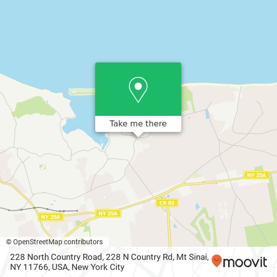 Mapa de 228 North Country Road, 228 N Country Rd, Mt Sinai, NY 11766, USA