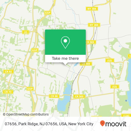 Mapa de 07656, Park Ridge, NJ 07656, USA