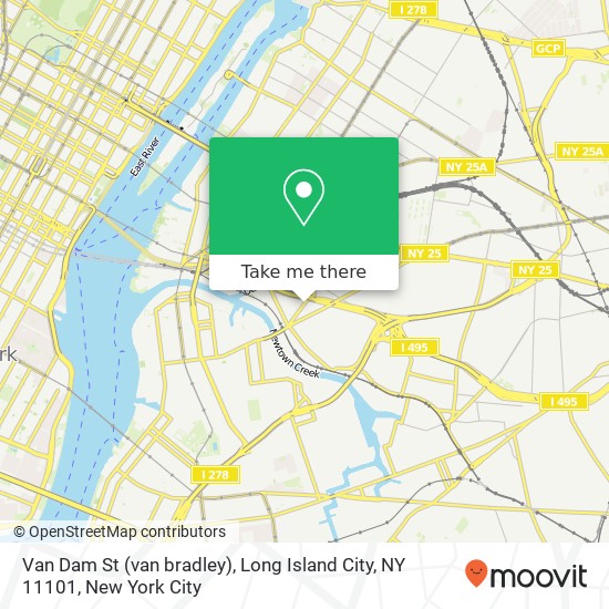 Mapa de Van Dam St (van bradley), Long Island City, NY 11101