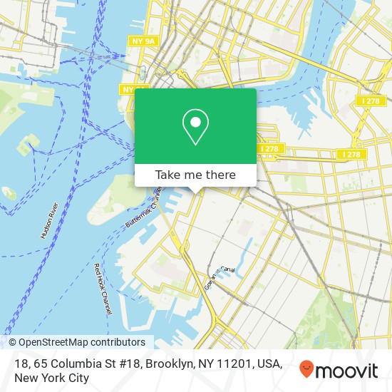 Mapa de 18, 65 Columbia St #18, Brooklyn, NY 11201, USA