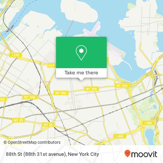Mapa de 88th St (88th 31st avenue), East Elmhurst (QUEENS), NY 11369