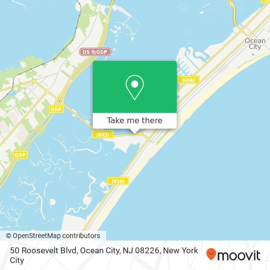 Mapa de 50 Roosevelt Blvd, Ocean City, NJ 08226