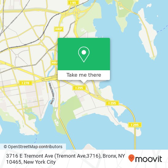 Mapa de 3716 E Tremont Ave (Tremont Ave,3716), Bronx, NY 10465
