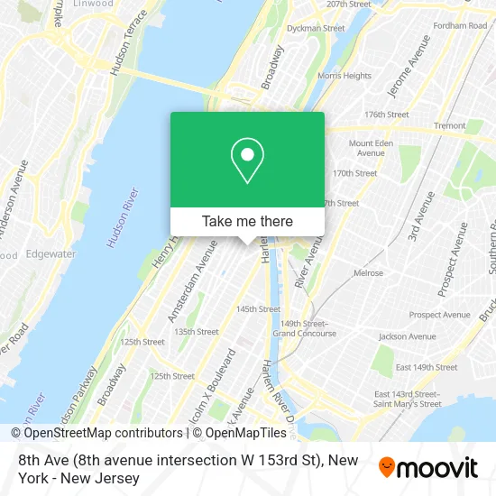 Mapa de 8th Ave (8th avenue intersection W 153rd St)