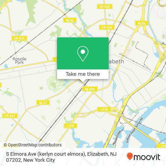 Mapa de S Elmora Ave (kerlyn court elmora), Elizabeth, NJ 07202