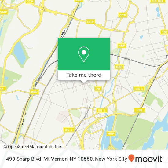 Mapa de 499 Sharp Blvd, Mt Vernon, NY 10550