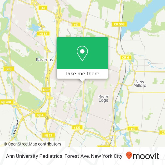 Ann University Pediatrics, Forest Ave map