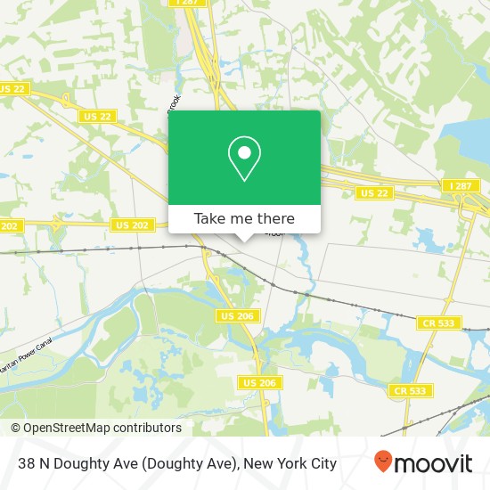 Mapa de 38 N Doughty Ave (Doughty Ave), Somerville, NJ 08876