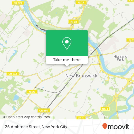 Mapa de 26 Ambrose Street, 26 Ambrose St, Somerset, NJ 08873, USA