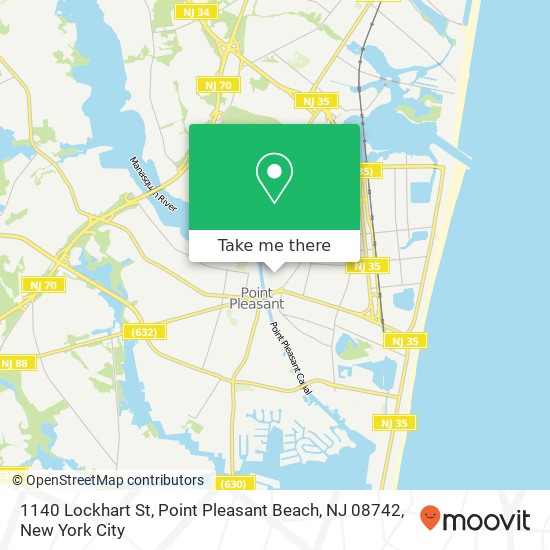 Mapa de 1140 Lockhart St, Point Pleasant Beach, NJ 08742