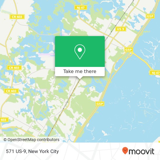Mapa de 571 US-9, Cape May (TOWN BANK), NJ 08204