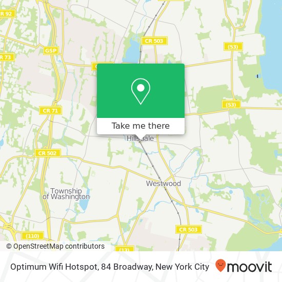 Optimum Wifi Hotspot, 84 Broadway map