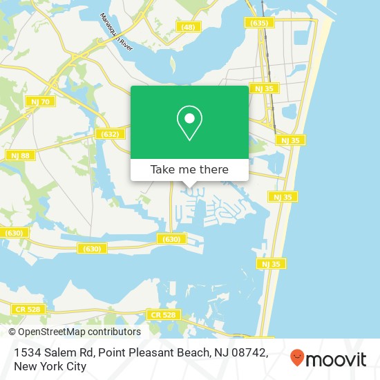 Mapa de 1534 Salem Rd, Point Pleasant Beach, NJ 08742