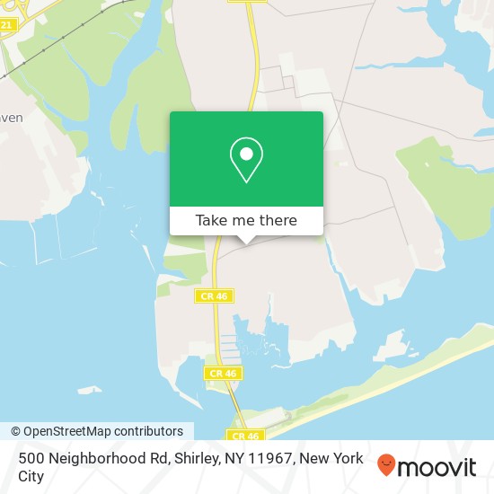 Mapa de 500 Neighborhood Rd, Shirley, NY 11967