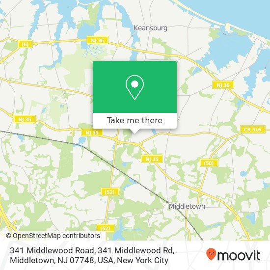 Mapa de 341 Middlewood Road, 341 Middlewood Rd, Middletown, NJ 07748, USA