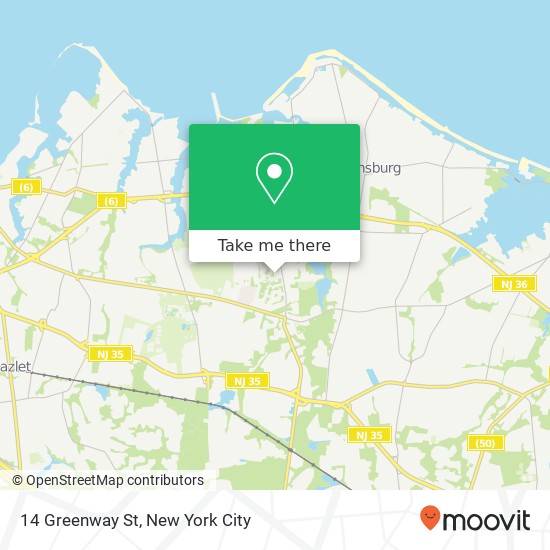 Mapa de 14 Greenway St, Hazlet, NJ 07730