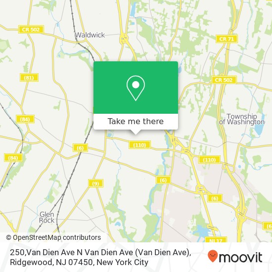 250,Van Dien Ave N Van Dien Ave (Van Dien Ave), Ridgewood, NJ 07450 map
