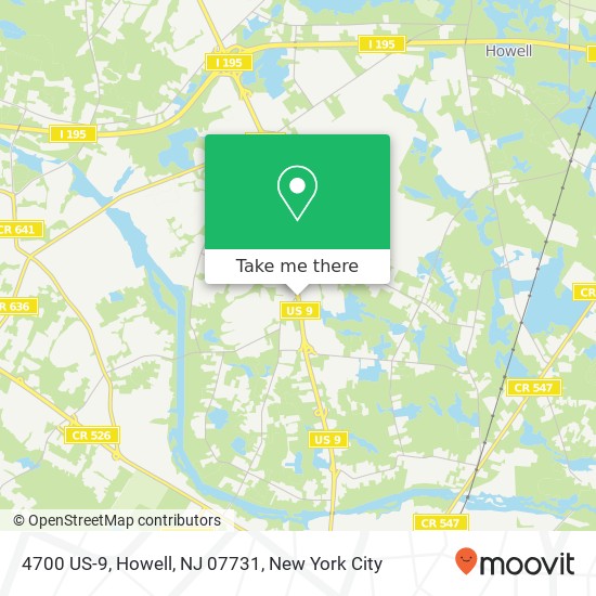 Mapa de 4700 US-9, Howell, NJ 07731