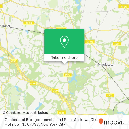 Continental Blvd (continental and Saint Andrews Ct), Holmdel, NJ 07733 map