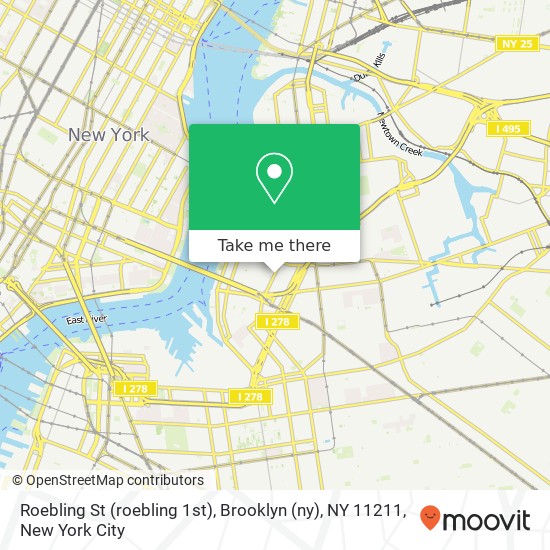 Mapa de Roebling St (roebling 1st), Brooklyn (ny), NY 11211