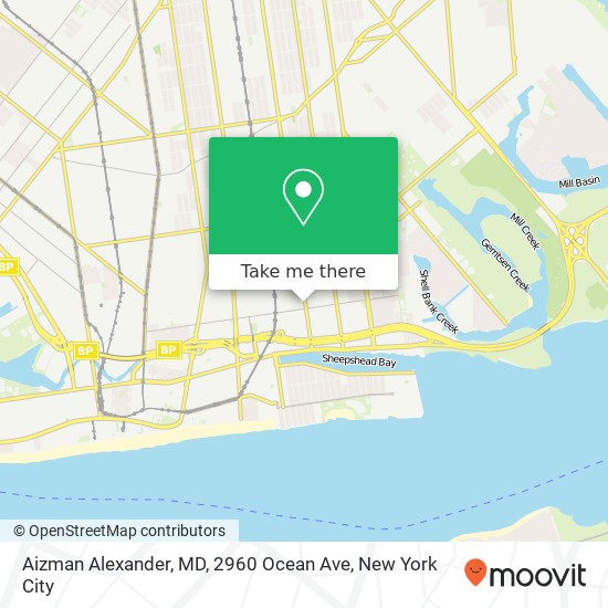 Aizman Alexander, MD, 2960 Ocean Ave map