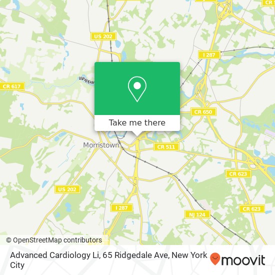 Advanced Cardiology Li, 65 Ridgedale Ave map
