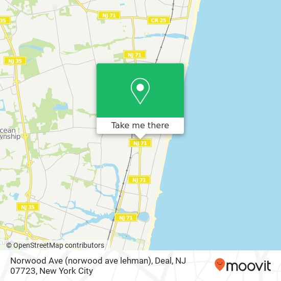 Mapa de Norwood Ave (norwood ave lehman), Deal, NJ 07723