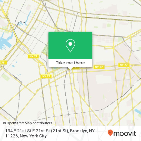 Mapa de 134,E 21st St E 21st St (21st St), Brooklyn, NY 11226