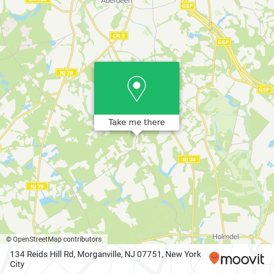 Mapa de 134 Reids Hill Rd, Morganville, NJ 07751