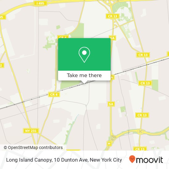 Mapa de Long Island Canopy, 10 Dunton Ave