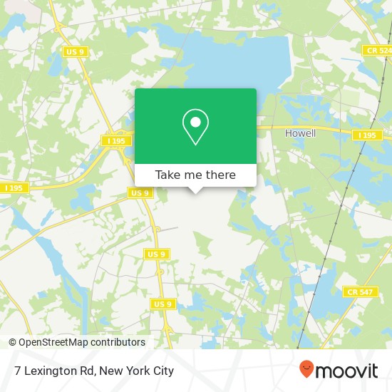 Mapa de 7 Lexington Rd, Howell, NJ 07731